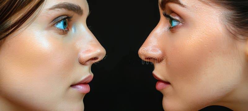 Before and after Rhinoplasty